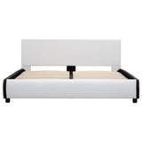 NNEVL Bed Frame with Drawers White Faux Leather 137x187 cm Double Size