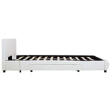 NNEVL Bed Frame with Drawers White Faux Leather 153x203 cm Queen Size