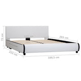 NNEVL Bed Frame with Drawers White Faux Leather 153x203 cm Queen Size
