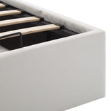 NNEVL Hydraulic Storage Bed Frame White Faux Leather 183x203 cm King Size