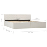 NNEVL Hydraulic Storage Bed Frame White Faux Leather 183x203 cm King Size
