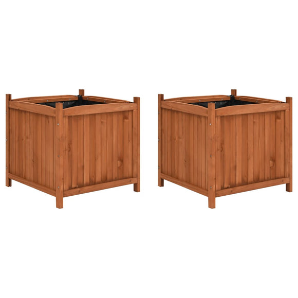 NNEVL Raised Beds 2 pcs 50x50x50 cm Firwood