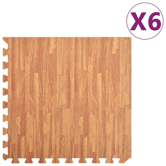 NNEVL Floor Mats 6 pcs Wood Grain 2.16 ㎡ EVA Foam