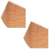 NNEVL Floor Mats 12 pcs Wood Grain 4.32 ㎡ EVA Foam