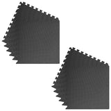 NNEVL Floor Mats 12 pcs 4.32 ㎡ EVA Foam Black