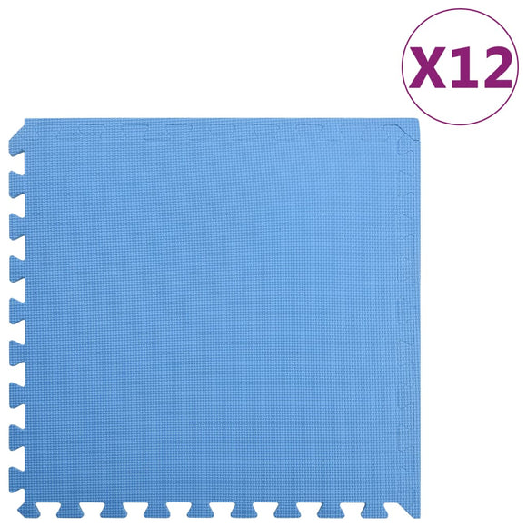 NNEVL Floor Mats 12 pcs 4.32 ㎡ EVA Foam Blue