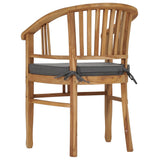 NNEVL 3 Piece Garden Dining Set with Cushions Solid Teak Wood