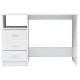 NNEVL Desk with Drawers High Gloss White 110x50x76 cm Engineered Wood