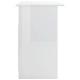 NNEVL Desk with Drawers High Gloss White 110x50x76 cm Engineered Wood