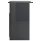 NNEVL Desk with Drawers High Gloss Grey 43.3"x19.7"x29.9" Engineered Wood