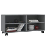 NNEVL TV Cabinet with Castors Grey 90x35x35 cm Engineered Wood