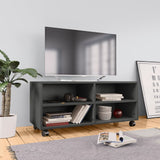 NNEVL TV Cabinet with Castors Grey 90x35x35 cm Engineered Wood