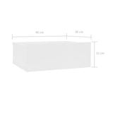NNEVL Floating Nightstands 2 pcs White 40x30x15 cm Engineered Wood