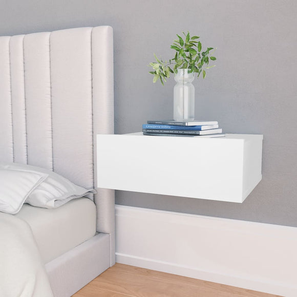 NNEVL Floating Nightstands 2 pcs White 40x30x15 cm Engineered Wood