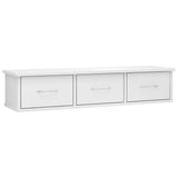 NNEVL Wall-mounted Drawer Shelf High Gloss White 88x26x18.5 cm Engineered Wood
