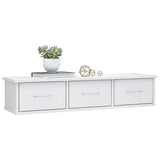 NNEVL Wall-mounted Drawer Shelf High Gloss White 88x26x18.5 cm Engineered Wood