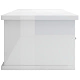 NNEVL Wall-mounted Drawer Shelf High Gloss White 88x26x18.5 cm Engineered Wood