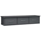 NNEVL Wall-mounted Drawer Shelf High Gloss Grey 88x26x18.5 cm Engineered Wood