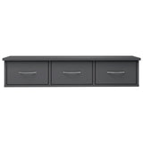 NNEVL Wall-mounted Drawer Shelf High Gloss Grey 88x26x18.5 cm Engineered Wood