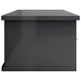 NNEVL Wall-mounted Drawer Shelf High Gloss Grey 88x26x18.5 cm Engineered Wood