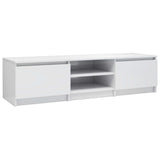 NNEVL TV Cabinet High Gloss White 55.1"x15.7"x14" Engineered Wood