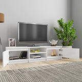 NNEVL TV Cabinet High Gloss White 55.1"x15.7"x14" Engineered Wood