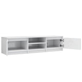 NNEVL TV Cabinet High Gloss White 55.1"x15.7"x14" Engineered Wood