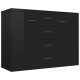 NNEVL Sideboard High Gloss Black 88x30x65 cm Engineered Wood