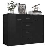 NNEVL Sideboard High Gloss Black 88x30x65 cm Engineered Wood