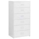 NNEVL Sideboard with 6 Drawers High Gloss White 50x34x96 cm Engineered Wood