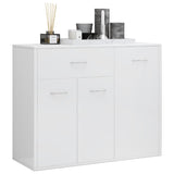 NNEVL Sideboard High Gloss White 88x30x70 cm Engineered Wood