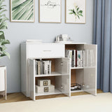 NNEVL Sideboard High Gloss White 88x30x70 cm Engineered Wood