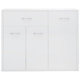 NNEVL Sideboard High Gloss White 88x30x70 cm Engineered Wood