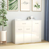 NNEVL Sideboard High Gloss White 88x30x70 cm Engineered Wood