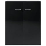 NNEVL Sideboard High Gloss Black 60x30x75 cm Engineered Wood