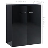NNEVL Sideboard High Gloss Black 60x30x75 cm Engineered Wood
