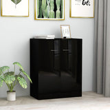 NNEVL Sideboard High Gloss Black 60x30x75 cm Engineered Wood