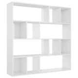 NNEVL Room Divider/Book Cabinet High Gloss White 110x24x110 cm Engineered Wood