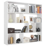 NNEVL Room Divider/Book Cabinet High Gloss White 110x24x110 cm Engineered Wood