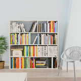 NNEVL Room Divider/Book Cabinet High Gloss White 110x24x110 cm Engineered Wood