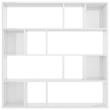 NNEVL Room Divider/Book Cabinet High Gloss White 110x24x110 cm Engineered Wood