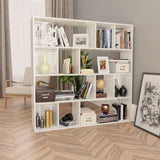 NNEVL Room Divider/Book Cabinet High Gloss White 110x24x110 cm Engineered Wood