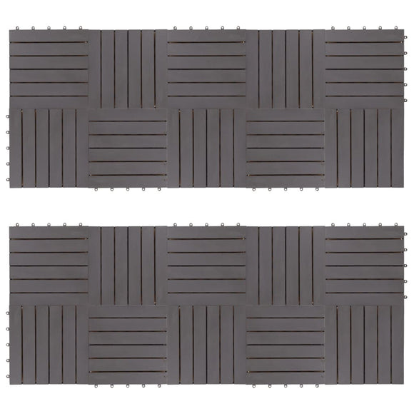 NNEVL Decking Tiles 20 pcs Grey Wash 30x30 cm Solid Acacia Wood