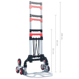 NNEVL Foldable Stair Transport Trolley 70 kg Aluminium Silver