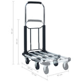 NNEVL Foldable Transport Trolley 150 kg Aluminium Silver