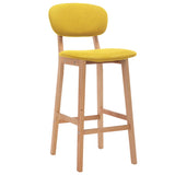 NNEVL Bar Stools 2 pcs Mustard Yellow Fabric