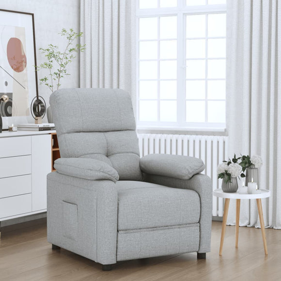 NNEVL Recliner Chair Light Grey Fabric