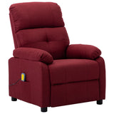 NNEVL Massage Recliner Chair Wine Red Fabric