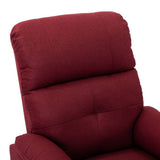 NNEVL Massage Recliner Chair Wine Red Fabric