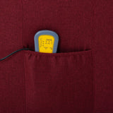 NNEVL Massage Recliner Chair Wine Red Fabric